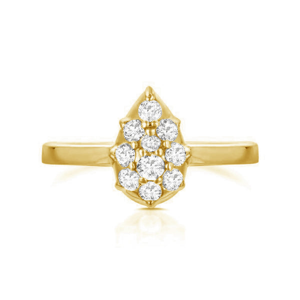 FJ0404 925 Sterling Silver Cubic Zircon Flower Ring