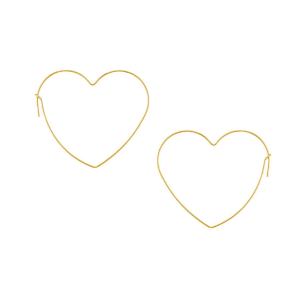 FE0108 925 Sterling Silver Sleek Small Heart Hoop Earrings