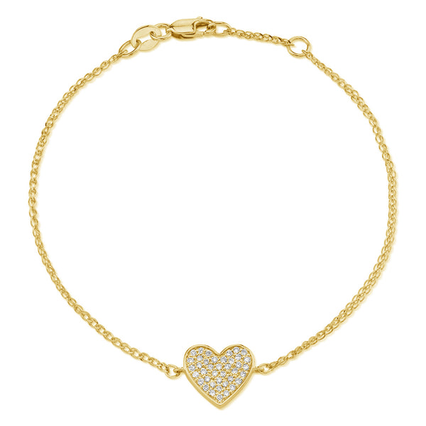 FS0146 925 Sterling Silver Floating Heart Zircon Bracelet