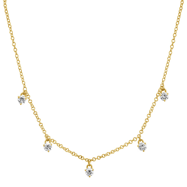 FX0415 925 Sterling Silver Zircon Pendant Necklace