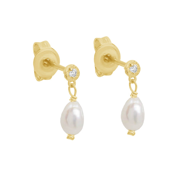 FE1397 925 Sterling Silver Pearl Drop Earrings