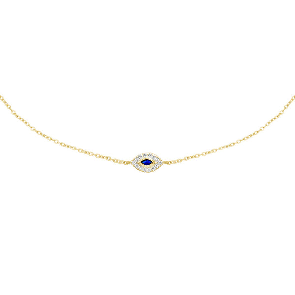 FX0237 925 Sterling Silver Evil Eye Choker Necklace