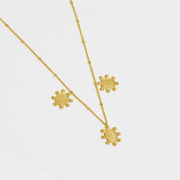 FX0171 925 Sterling Silver Sun Pendant Necklace