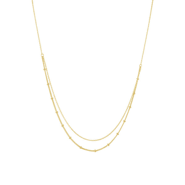 FX0295 925 Sterling Silver Layered Spheres Necklace