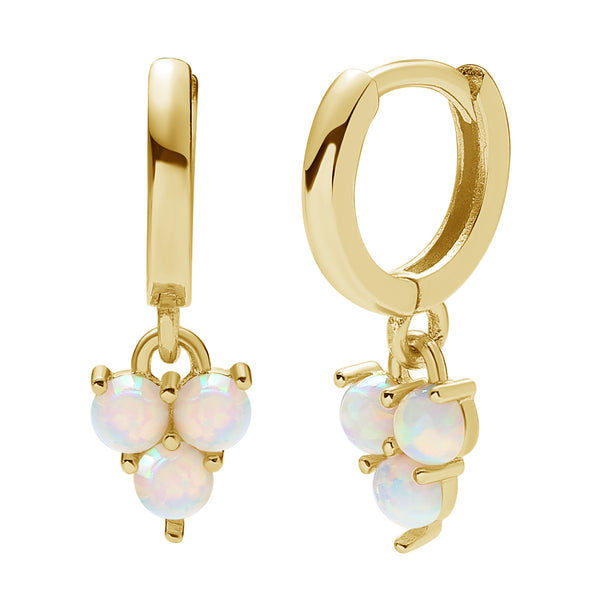 FE0059 Lotus Opal Huggie Earrings