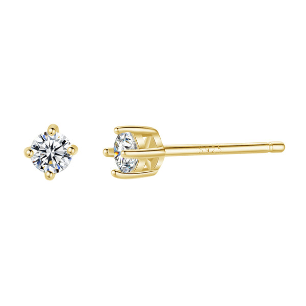 FE0002 925 Sterling Silver Cubic Zircon Stud Earrings