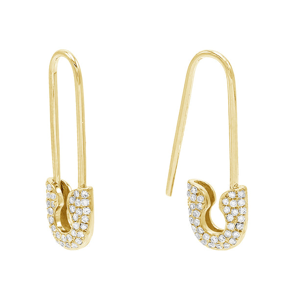 FE0455 925 Sterling Silver Safety Pin Earrings