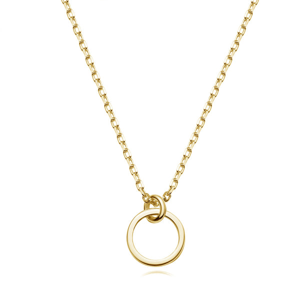FX0281 925 Sterling Silver 360 Round Gold Necklace