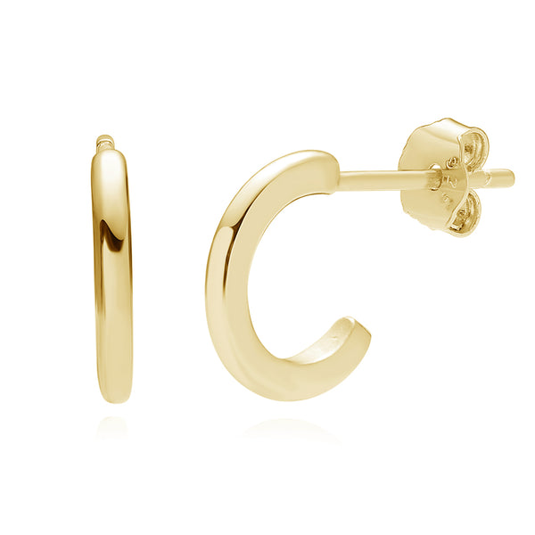 FE0246 925 Sterling Silver Swoosh Hoop Earrings