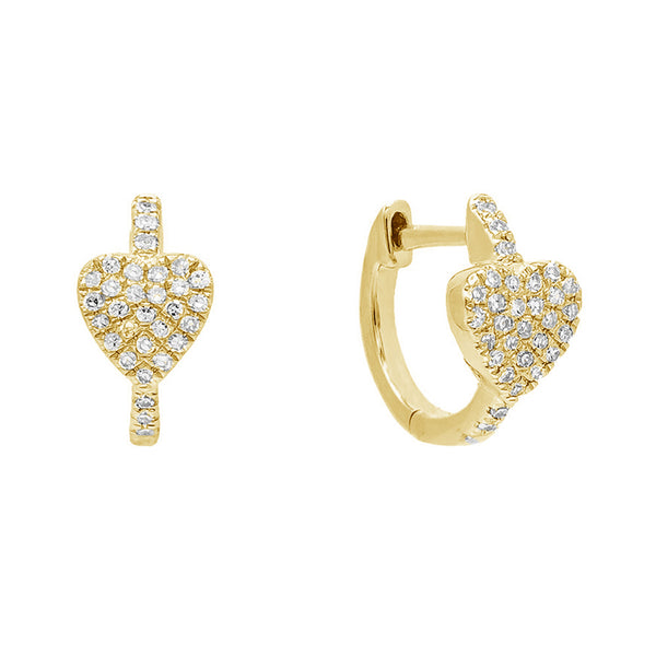 FE0517 925 Sterling Silver Heart Hoop Earrings