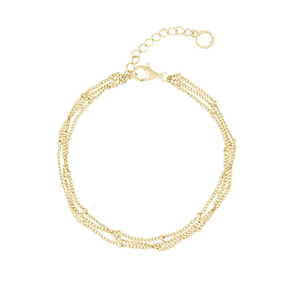 FS0114 925 Sterling Silver Triple-layered spheres bracelet