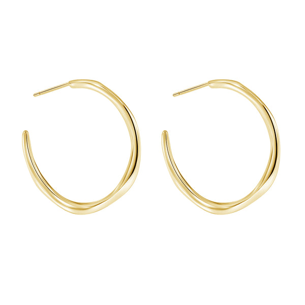 FE1972 925 Sterling Silver Minimalist Twist Hoops