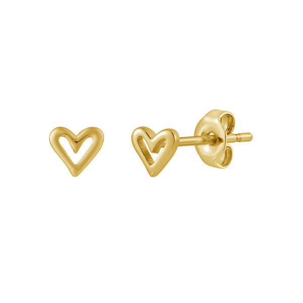 FE1984 925 Sterling Silver Mini Heart Stud Earrings For Women
