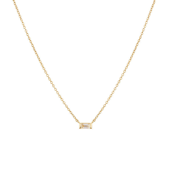 FX0314 925 Sterling Silver Rectangular Diamond Necklace