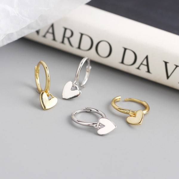 YHE0248 925 Sterling Silver Forever Love Heart Dangle Earring