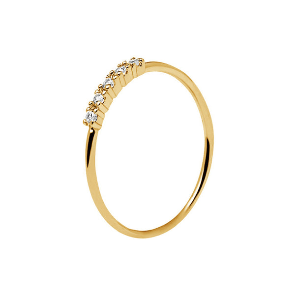 FJ0347 925 Sterling Silver Minimalist Mini Zircon Fine Ring