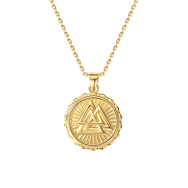 FX0841 925 Sterling Silver Valknut Necklace Pendant