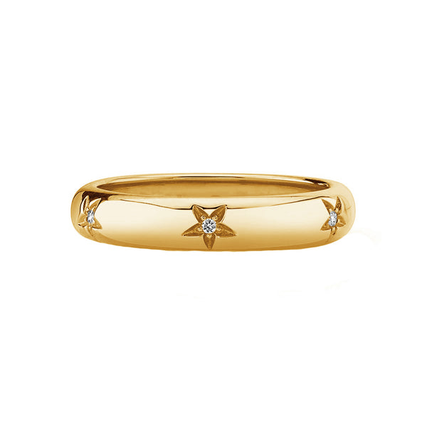 FJ0675 925 Sterling Silver Petite Star Band Ring