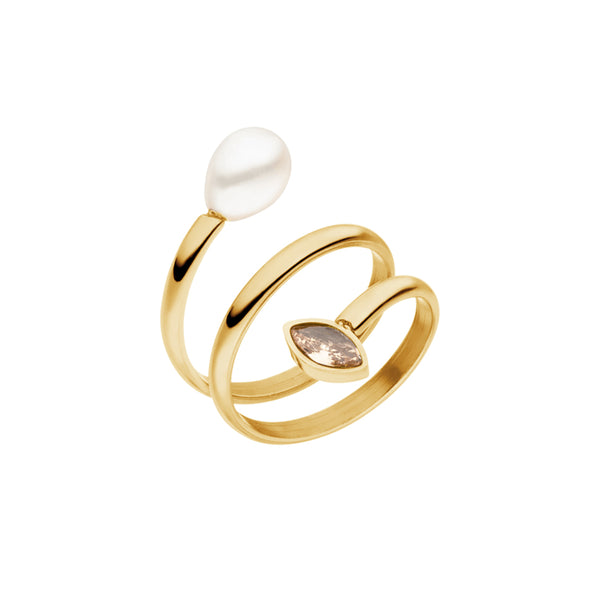 FJ0738 925 Sterling Silver Freshwater Pearl Ring