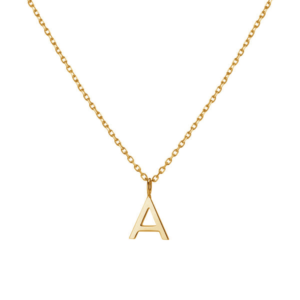 FX0544 925 Sterling Silver Gold Letter Pendant Necklace