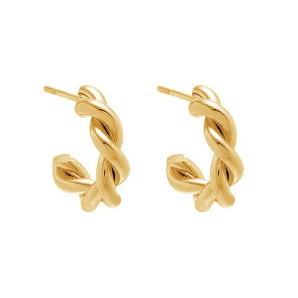 FE1998 925 Sterling Silver Classic Twist Open Half Hoop Earrings