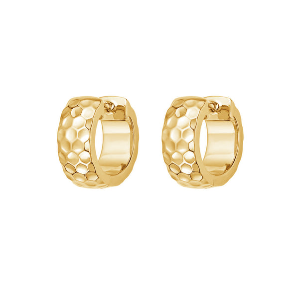 FE1666 925 Sterling Silver Gold Vermeil Huggie Hoop Earring