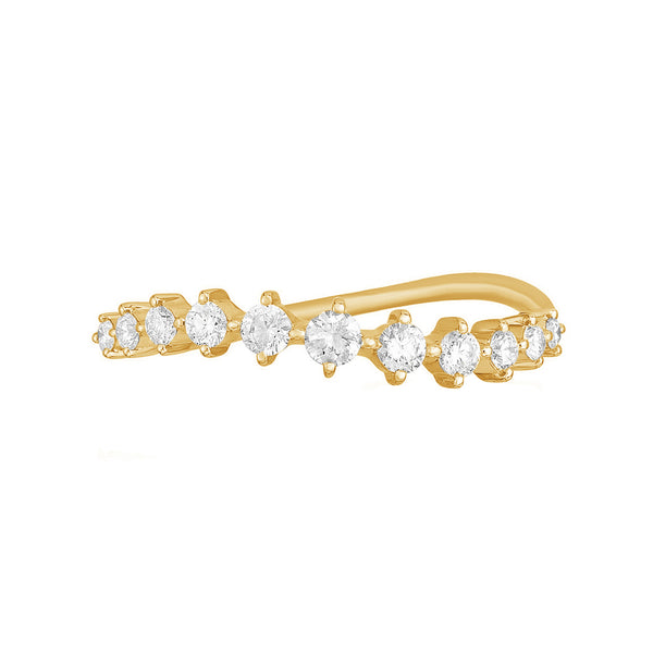 FJ0708 925 Sterling Silver Cubic Zirconia Curved Ring