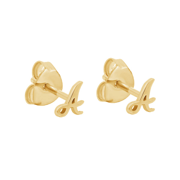 FE1396 925 Sterling Silver Letter Stud Earrings