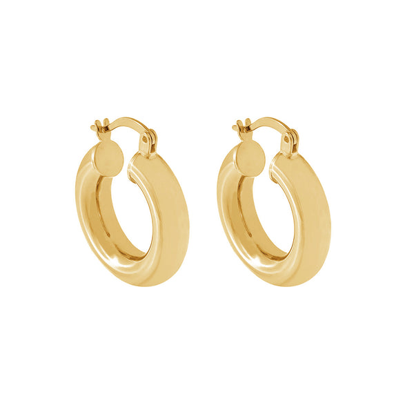 FE1767 925 Sterling Silver High Polish Solid Huggie Earring