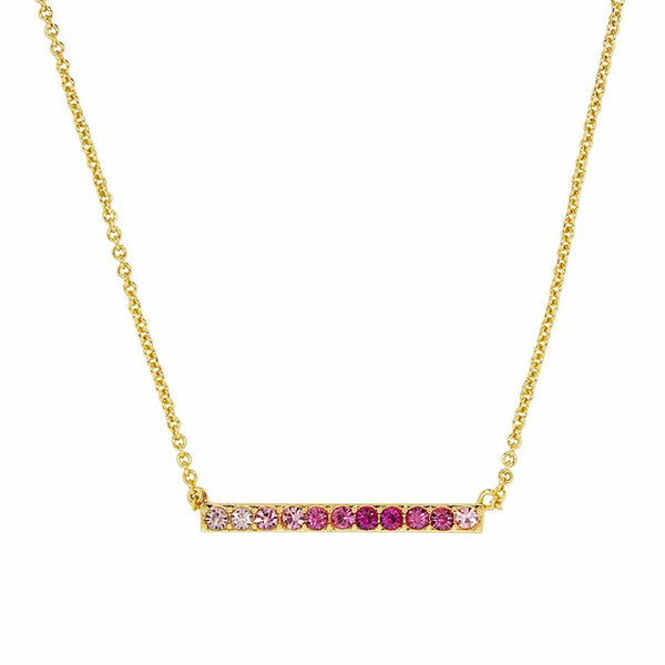 FX0315 925 Sterling Silver Zircon Bar Necklace