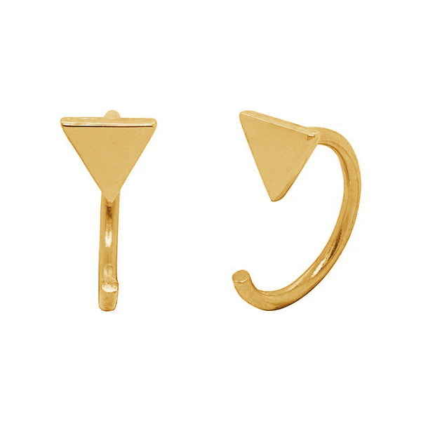 FE0919 925 Sterling Silver Triangle Earrings Cuff