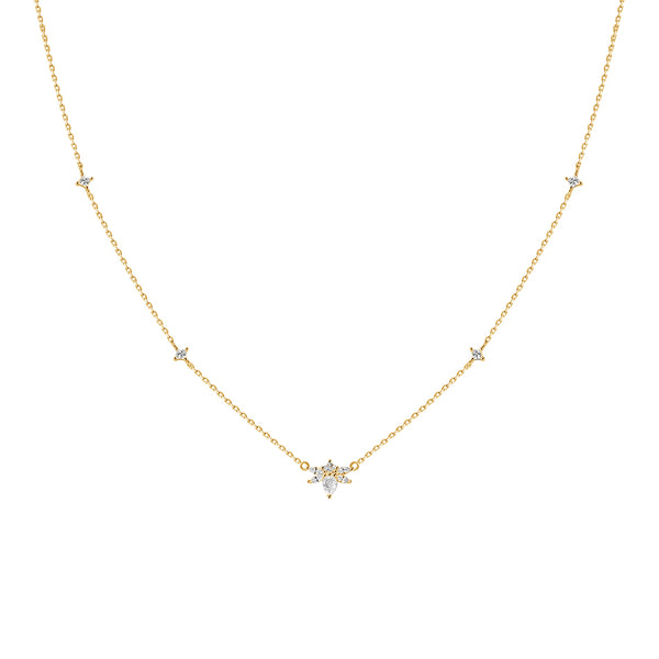 FX0837 925 Sterling Silver Firefly Zirconia Pendant Necklace