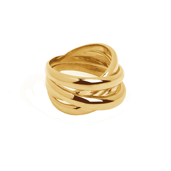 FJ0488 925 Sterling Silver Double Cross Ring