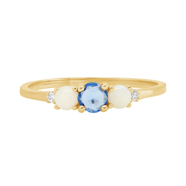 FJ0622 925 Sterling Silver Triple Stone Ring