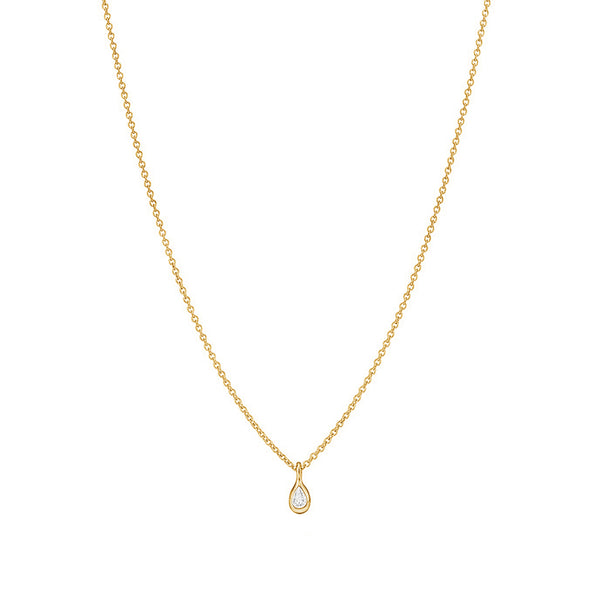 FX0774 925 Sterling Silver Simple Zirconia Pendant Necklace