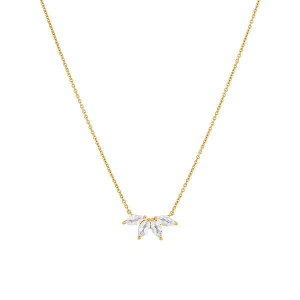 FX0644 925 Sterling Silver Marquise Topaz Necklace