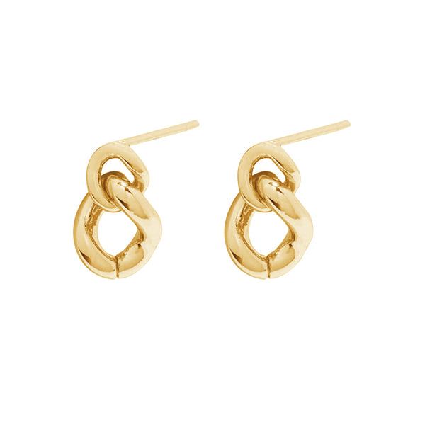 FE1843 925 Sterling Silver Link Interlocking Stud Earrings