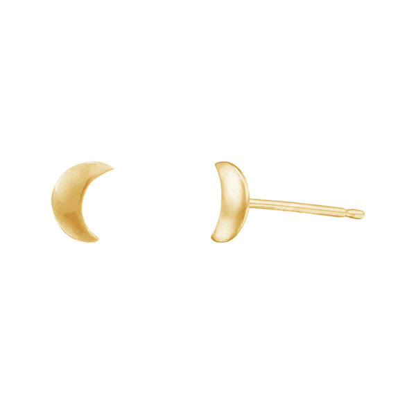 FE0728 925 Sterling Silver Moon Studs Earrings