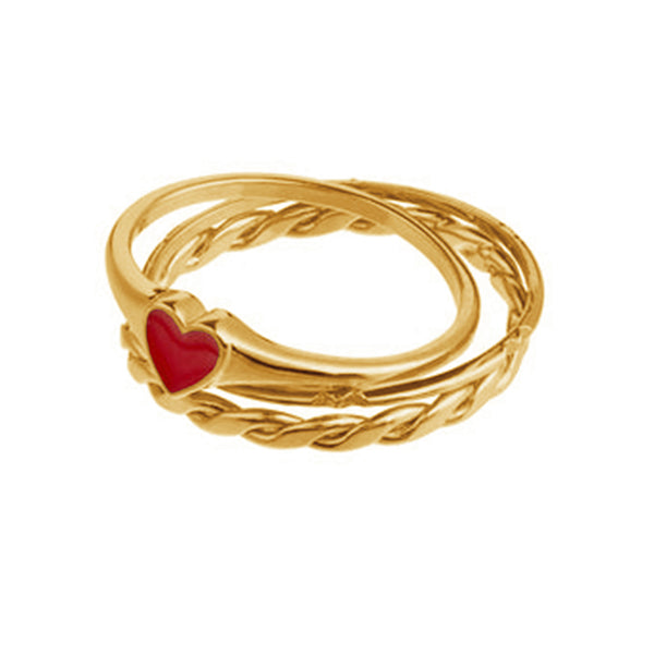 FJ0832 925 Sterling Silver Enamel Heart Multi Women Rings