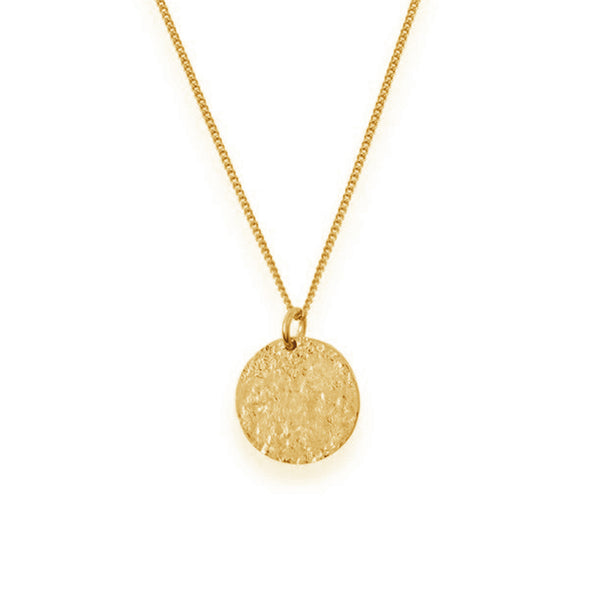 FX0332 925 Sterling Silver Gold Vermeil Coin Necklace