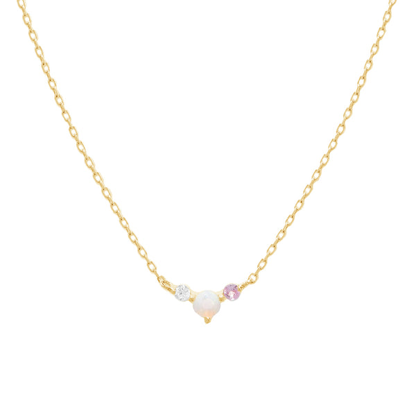 FX0662 925 Sterling Silver Opal Pendant Necklace