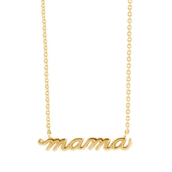FX0481 925 Sterling Silver Gold mama Necklace