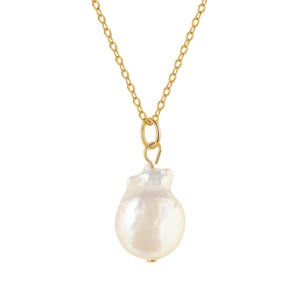 FX0696 925 Sterling Silver Baroque Pearl Necklace