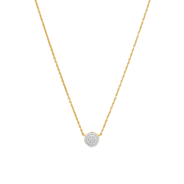 FX0505 925 Sterling Silver Round Diamond Necklace