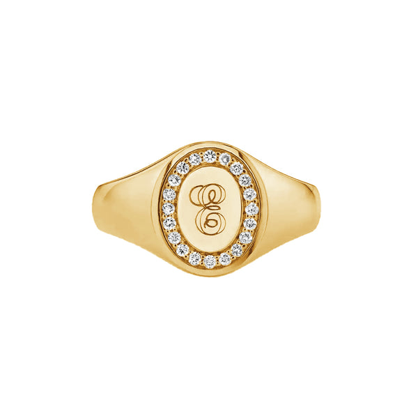 FJ0770 925 Sterling Silver Cubic Zirconia Signet Ring