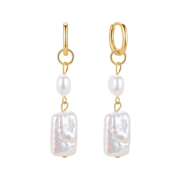 FE1704 925 Sterling Silver Natural Pearl Earrings