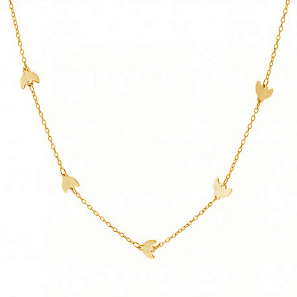 FX0256 925 Sterling Silver Bird Choker Necklace