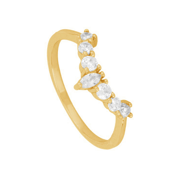 FJ0187 925 Sterling Silver Crown Diamond Ring