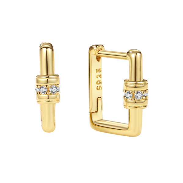 FE1879 925 Sterling Silver Carabiner Hoop earrings