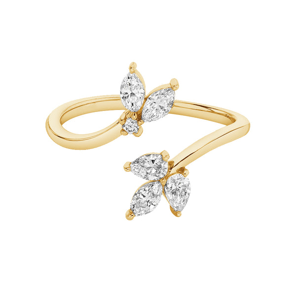 FJ0809 925 Sterling Silver Sparkle Adjustable Ring